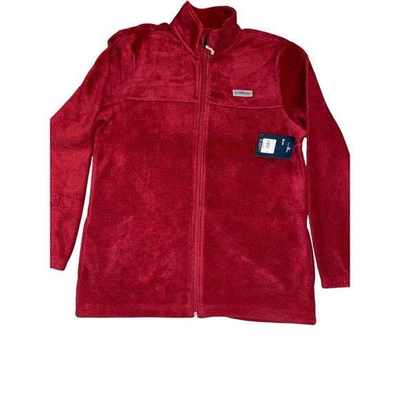 Magellan Fleece Jacket Men's Size Medium Dark Red Collared Full Zip‎ NWT - Picture 1 of 9